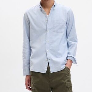 Gap Blue button-up shirts long sleeve men